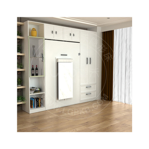 Tùy Chỉnh Tiết Kiệm Không Gian Đồ Nội Thất Trắng Lần Ra Tường Gắn Kết Bằng Văn Bản Bàn Bảng Xếp Bảng Với Murphy Giường - Product Image 1