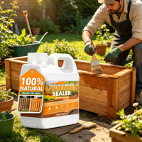 Scellant pour Boîtes de Jardin à Base de Plantes pour Jardinières Surélevées et Niches pour Animaux – Protège Tous Types de Bois Contre les Dommages d'Eau et de Météo