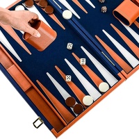 Jeu de backgammon en cuir PU de qualité supérieure de 17,5 pouces, étui de backgammon portable pour les voyages, jeu de stratégie classique, cadeaux