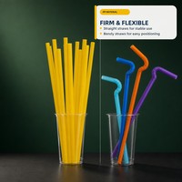 Pailles compostables PLA écologiques, couleur naturelle, marque Richer, pour restaurants, fêtes, bars, biodégradables, en vrac