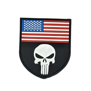 Cổ Phiếu Sẵn Sàng PVC Chenille Không Thấm Nước 3D Nổi Sắt Trên Các Bản Vá Lỗi American Cờ <span class=keywords><strong>Punisher</strong></span> <span class=keywords><strong>Skull</strong></span> Lớn Cho Quần Áo Ba Lô Mũ - Product Image 2