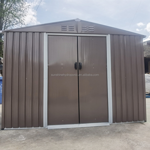 10ftx8ft ידידותי לסביבה מתכת חיצונית כלי להזיל גינה דשא אחסון דשא שטח פלדה עם מנעול דלת התאספו בקלות - Product Image 3