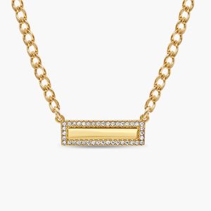 Jietao נירוסטה עמיד למים cz pave muli בצורת קוואן תליון זהב <span class=keywords><strong>14k</strong></span> גבולות זהב <span class=keywords><strong>14k</strong></span> גבולות שרשרת תליון לנשים - Product Image 3