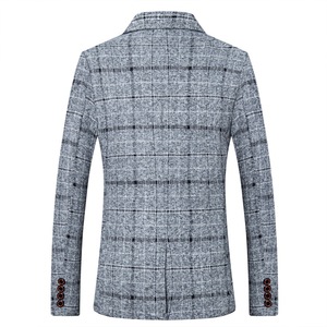 <span class=keywords><strong>เสื้อ</strong></span>เบลเซอร์ลำลองกระดุมแถวเดียวทรงสลิมฟิตสำหรับผู้<span class=keywords><strong>ชาย</strong></span>เสื้อแจ็คเก็ตลายสก็อตแขนยาว - Product Image 4