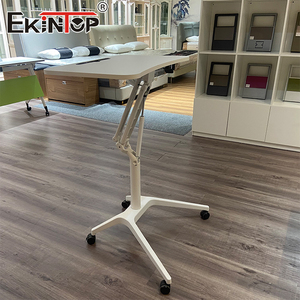 Sinonis Wooden Modern Design Height <b>Adjustable</b> Office Computer Manual Sit Stand Lift Top End <b>Table</b> Standing Desk - Product Image 3