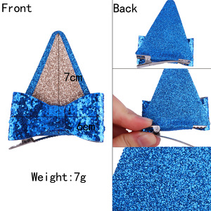 Pinza de Pelo con Orejas de Gato y Lazo Brillante, Pasador de Pelo con Lentejuelas para Niñas, Ideal para Fiestas de Cumpleaños - Product Image 3