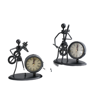 European Antique Stainless Steel <b>Digital</b> Desk <b>Clock</b> Vintage Table <b>Clock</b> Retro Design - Product Image 1