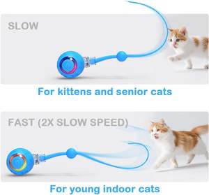 Juego silencioso recargable automático, juguetes para gatos <span class=keywords><strong>de</strong></span> interior azul aburrido, juguetes interactivos para mascotas con movimiento interactivo para gatitos - Product Image 4