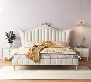 <span class=keywords><strong>Lit</strong></span> pour enfants pour filles, style moderne minimaliste, couleur crème, <span class=keywords><strong>lit</strong></span> pour enfants de luxe léger, <span class=keywords><strong>lit</strong></span> en cuir pleine fleur - Product Image 5