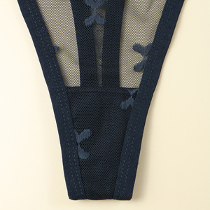 En gros Lingerie féminine : Culotte string en maille transparente à fines bretelles, taille basse, sexy, respirante - Product Image 4