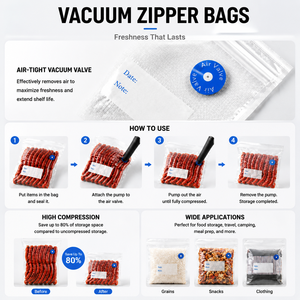 Textured Self-<b>Vacuum</b> Sealing <b>Bag</b> with Clips for Secure Sous Vide Cooking and Food Storage <b>Vacuum</b> Seal Pe Sous Vide <b>Bags</b> - Product Image 2