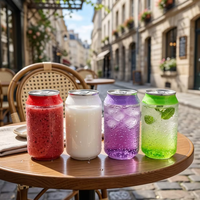 Boîte en plastique pour soda, pot en plastique PET, boîte pour bonbons gélifiés, 3,5 g, 7 g, mini-boîte en plastique pour soda avec bouchon coloré