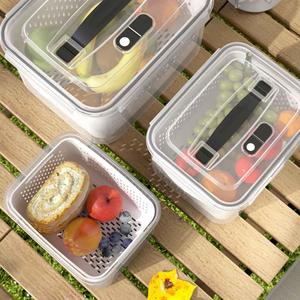 Set di Contenitori per Alimenti in Plastica di Grado Alimentare con Cestello di Drenaggio e Manico, Scatole Sigillate in PP per Mantenere la Freschezza - Product Image 5