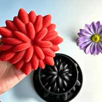 Moule en silicone 3D en forme de fleur de qualité alimentaire Candyer, moule à gâteau mousse en forme de feu d'artifice, moule de cuisson DIY pour bougies et résine faites maison