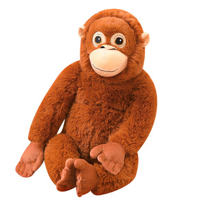 Peluche Gorilla Scimmia Piccola con Ricamo, Super Morbido, Imbottito in Cotone PP, Giocattolo Antistress a Braccia Lunghe, Regalo Unisex 31-50cm - Product Image 1