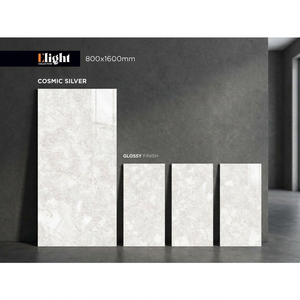 Azulejos de porcelana brillante Luna Beige de 800x1600 mm para suelo y pared, diseño de mármol beige de 80x160 cm - Product Image 6