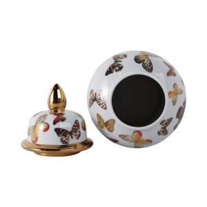 Vaso in ceramica con motivo a farfalla, vaso decorativo per fiori, per soggiorno, decorazione per la casa, pezzo d'arredo moderno. - Product Image 6