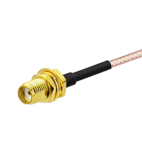 Câble d'extension d'antenne coaxiale RG316 mâle à montage sur cloison femelle 6 pouces 15cm 2-Pack 50 Ohm impédance Compatible 4G LTE