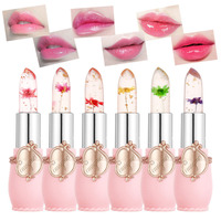 Marque privée Transparent Longue Durée 6 Couleurs Hydratant Fleur Sèche Gelée Rouge à Lèvres Rouge à Lèvres Nature Biologique vegan baume à lèvres
