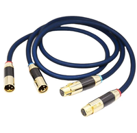 Câble de Microphone XLR or 3 broches xlr mâle à femelle câble en Fiber de carbone tresse en nylon bleu câble xlr broches en or