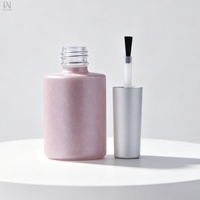 Bouteilles en verre rose transparentes de 15 ml pour huile à ongles de luxe, avec bouchon pinceau, personnalisables avec logo, pour gel UV, contenants vides