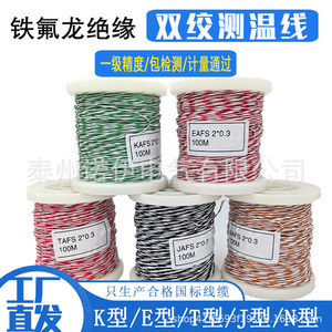 Cable de Termopar Tipo K de 100m con Aislamiento de PTFE, Sensor de Temperatura Industrial KAFS-2*0.3 - Product Image 2