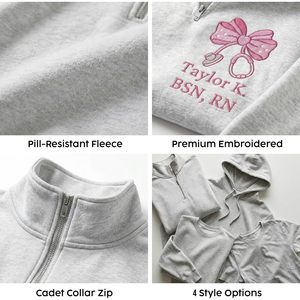 Sudadera Personalizada con Cierre de Cremallera para Enfermeras, Forrada y Bordada, Regalo Personalizado para Enfermeras con Certificación BSN RN, Ropa de Invierno para Graduación - Product Image 2