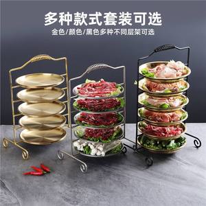 Stainless Steel Multi Layer <b>Plate</b> <b>Rack</b> With Handle For Hot Pot Serving And Food Preparation Restaurant Grade Metal <b>Rack</b> - Product Image 4