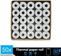 Rouleaux de papier thermique TPE UNIVERS GRAPHIQUE pour terminaux de cartes de crédit Ingenico IWL220 (Pack de 50) - Cadeau
