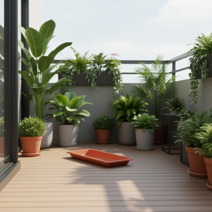 Base de pot de fleurs en plastique de 40 cm, design carré minimaliste, PLATO DE MACETA, jardinières en plastique pour plantes et fleurs, intérieur/extérieur - Product Image 3