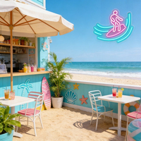 Neonawall Enseigne néon LED personnalisée sur le thème du surf pour magasin de surf, club de plage, décoration de fête, cadeau pour les passionnés de surf