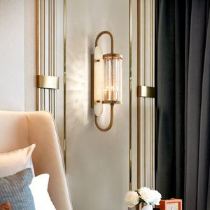 New Design Copper Gold Color <b>Wall</b> <b>Sconces</b> Living Room Background Hotel Creative Crystal <b>Wall</b> Aisle Lamp - Product Image 1