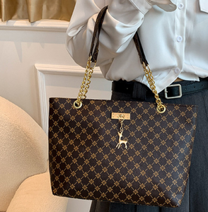 Sac fourre-tout imprimé grande capacité pour femme, nouveau modèle, élégant, avec chaîne, à porter à la main ou à l'épaule, idéal pour les trajets quotidiens - Product Image 2