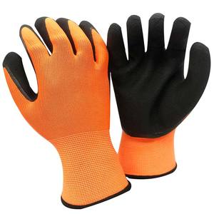 NMSAFETY-guantes de trabajo para jardinería, guantes de látex con revestimiento negro rojo, calibre 13, para Palma, EN388, 2016 - Product Image 4