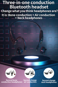 Casque de Sport étanche sans fil à oreille ouverte LED batterie casque à Conduction osseuse Microphones pour entraînement course à pied Gym - Product Image 2