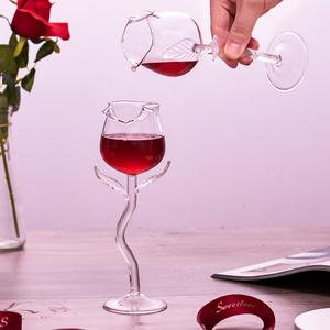 Ensemble de verres à vin en forme de rose, verres à vin créatifs en forme de fleur de rose, gobelets en verre pour la maison et les fêtes - Product Image 1