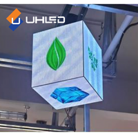Nouvel écran d'affichage publicitaire numérique LED en forme de cube, design créatif, extérieur, étanche IP65, P3.91MM SDK, centre commercial, aéroport