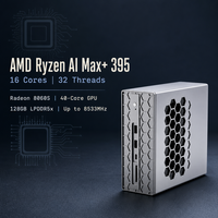 AMD Ryzen AI Max+ 395 AI Mini PC 128GB LPDDR5X Radeon 8060S 10GbE 2.5G LAN 4 M.2 NVMe USB4 WiFi 7 8K AI Workstation AOS-SAIMP395