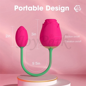 2 in1 Klitoris saugen weiblich saugen vibrierend Rose Vibrator Stimulation spielzeug Klitoris G-Punkt Massage gerät Vibrator Spielzeug für Damen - Product Image 5
