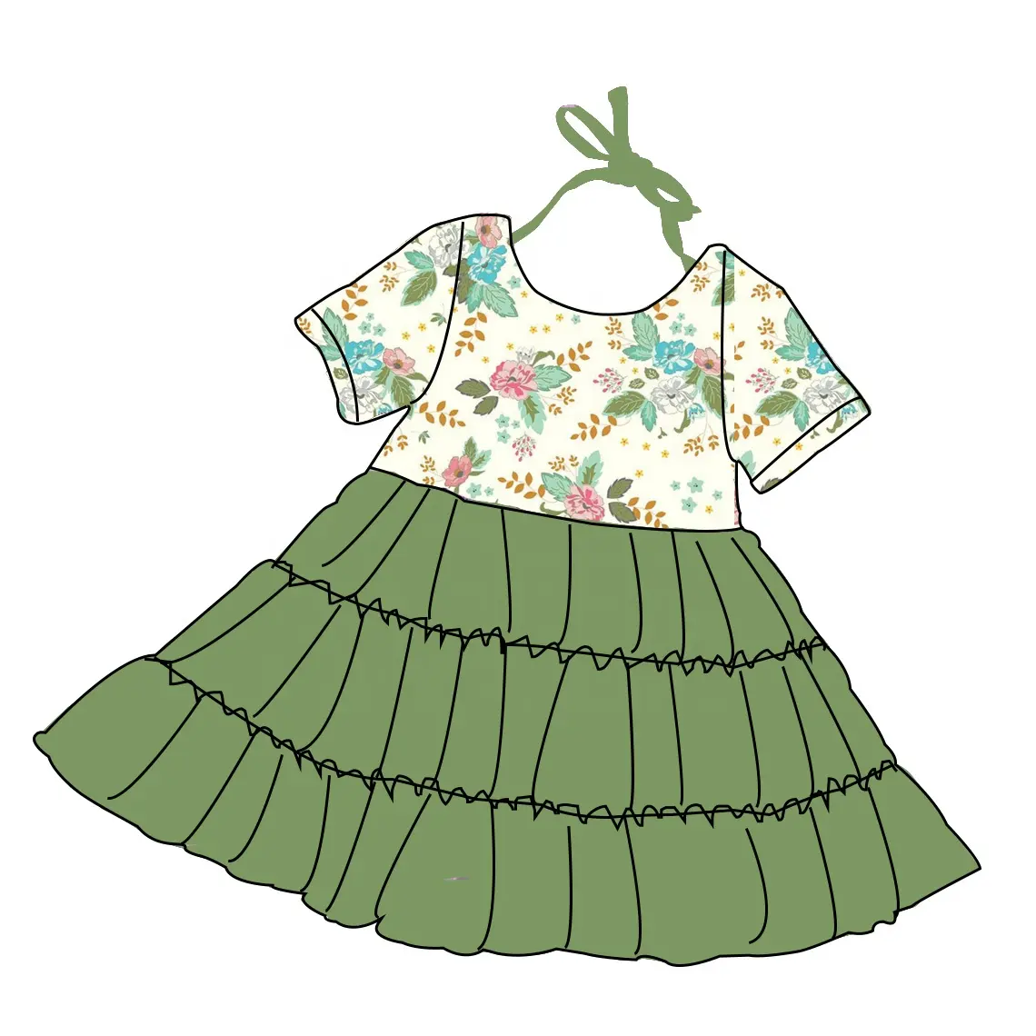 韓国の女の子のパーティードレス10-14歳の服半袖スタイル夏のスモックドレス赤ちゃんの女の子ワンピース花の誕生日ドレス