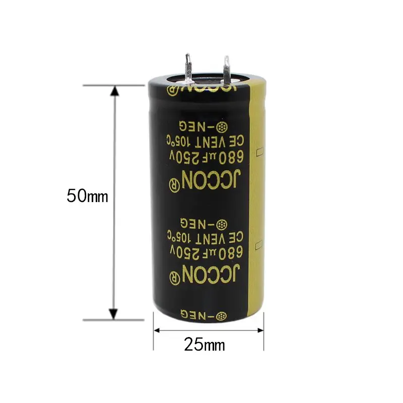 JCCON Snap-In Aluminium-Elektrolytkondensatoren 250 V 680uf 250 V 680uf 25×50 Sicherheitskondensator für PC-Strominverter