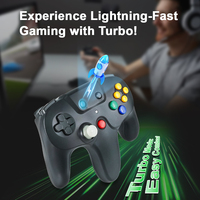 Contrôleur sans fil 2.4 GHz pour manette N64 moteur de Vibration intégré manette de jeu en Mode Turbo pour accessoires de jeu Console N64
