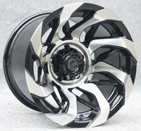 Nouvelles jantes de voiture en alliage d'aluminium noir de 15 pouces, design en maille, OEM tout-terrain, 5 et 6 trous, 5x114.3 6x139.7mm PCD 73.1 110.1mm CB -44mm ET