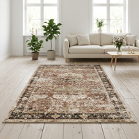 Leicht zu Reinigender Persischer Bedruckter Teppich Vintage Waschbarer Schlafzimmer Weicher Bodenteppich Maschinenwaschbarer Wohnzimmerteppich