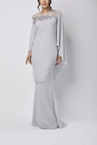 เสื้อผ้าผู้หญิงแบบสุภาพ บาจูกูรุง ผ้าซาติน แขนพองแบบมีซิป คอวี ทรงเข้ารูป สไตล์มาเลเซีย สามารถปรับแต่งได้ - Product Image 5