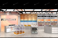 25-HXiS-A Présentoirs professionnels gris mat stratifiés avec éclairage LED, mobilier écologique pour l'aménagement de magasins de parfums et de produits K-beauty