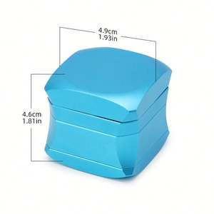 Broyeur à herbes personnalisé à 4 couches avec logo, 60 mm - 4 formes carrées, métal, nouveau, vente en gros pour le tabac, alliage d'aluminium pour l'emballage de fête - Product Image 6