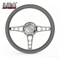 Volant en alliage CNC personnalisé LDA, large gamme de tailles personnalisées, finition noire polie et usinée pour tous les véhicules modifiés