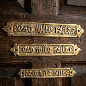 Cead Mile failte ประตูทองเหลืองสำหรับตกแต่งงานแต่งงานโปรโมชั่น-สำหรับการเกษตรประกันภัยยานยนต์ยินดีต้อนรับและขอขอบคุณของขวัญ - Product Image 1