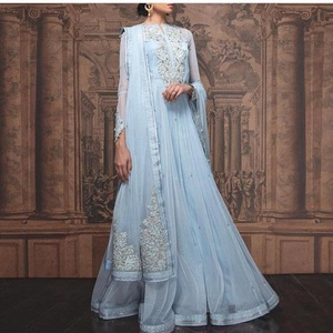 Indian/Pakistani Elegant-Party-Wear embroidery work on Floor Length dress for party/Wedding wear -2020 - Product Image 1